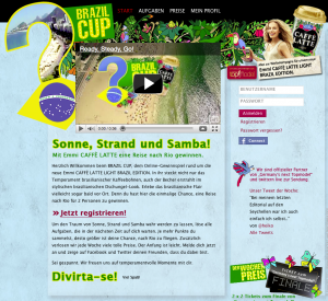 Emmi Caffé Latte Social Media Kampagnen Website Brazil Cup