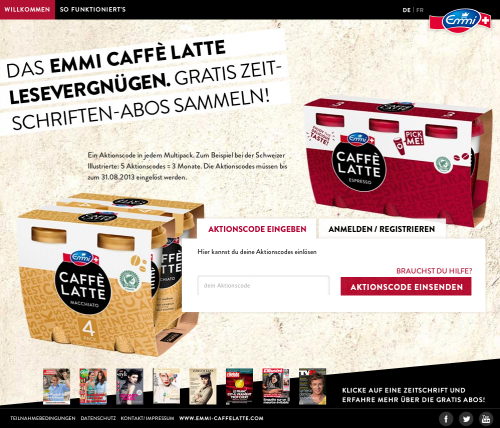 Emmi CAFFÈ LATTE Loyalty Loyalitätspromotion