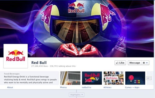 Facebook Timeline für Pages - Red Bull Chronik