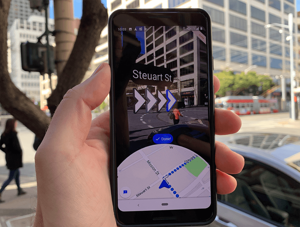 Google maps augmented reality handy