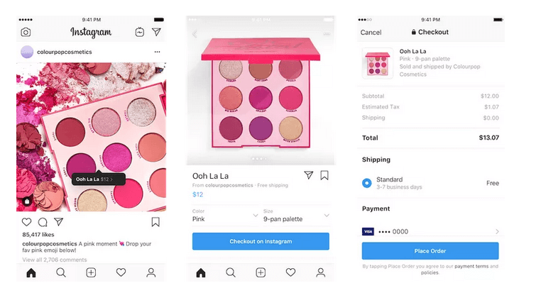 instagram shopping checkout