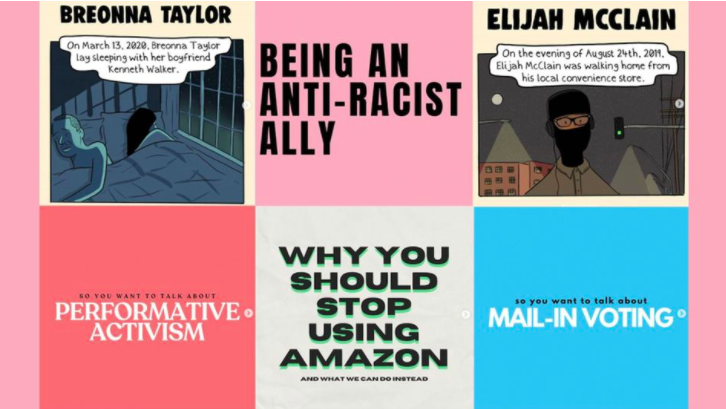 Collage verschiedener Instagram-Postings von Aktivisten